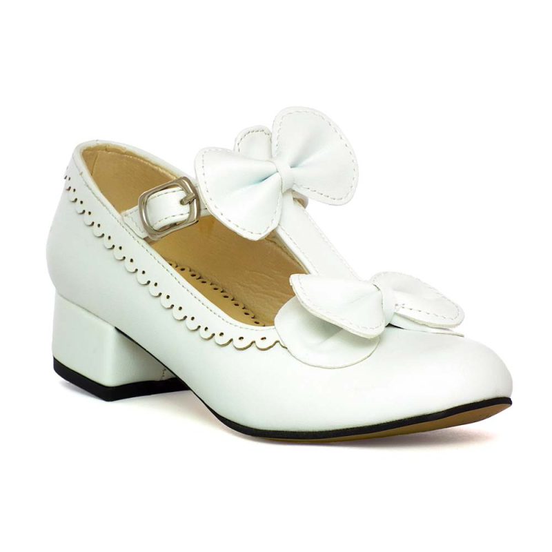 کفش دخترانه پاشنه دار مدل BUTTERFLY سفید
